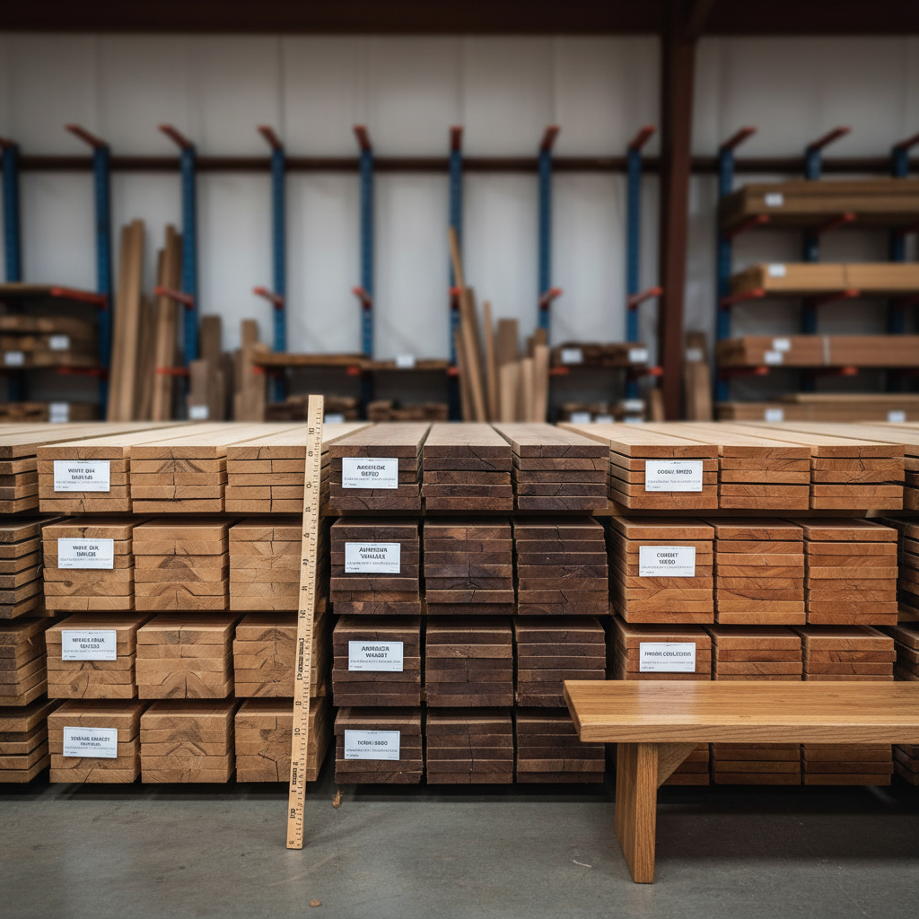 Hardwood lumber stack