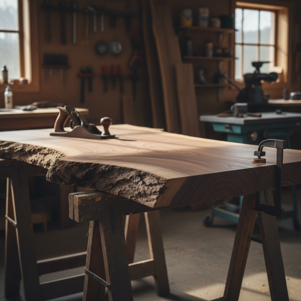 Live edge slab detail